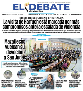Cover of El Debate de Mazatlan