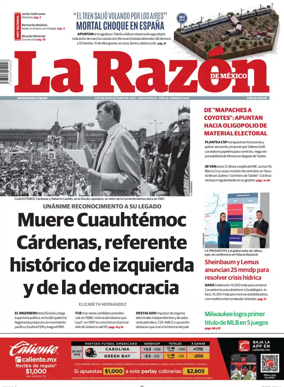 Cover of La Razon de Mexico