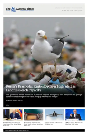 Cover of The Moscow Times - English