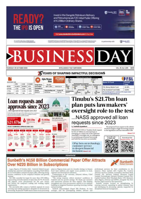 Cover of Business Day (Nigeria)