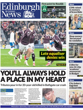 Cover of Edinburgh Evening News