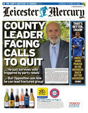Cover of Leicester Mercury