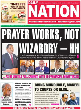 Cover of Daily Nation Newspaper