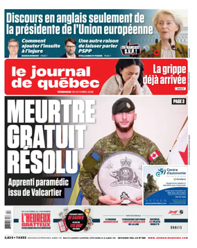 Cover of Le Journal de Quebec