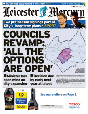 Cover of Leicester Mercury