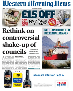 Cover of Western Morning News