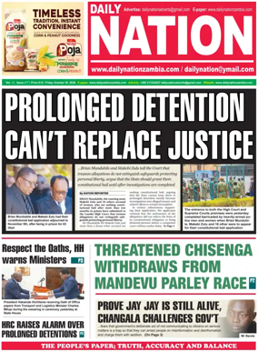 Cover of Daily Nation Newspaper