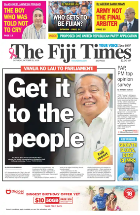 Cover of The Fiji Times