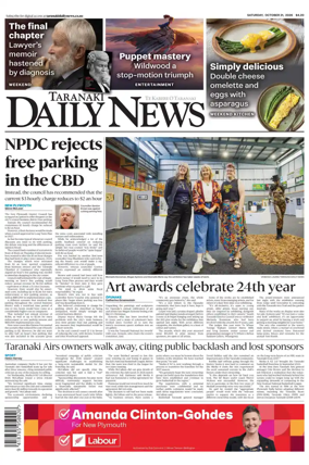 Cover of Taranaki Daily News